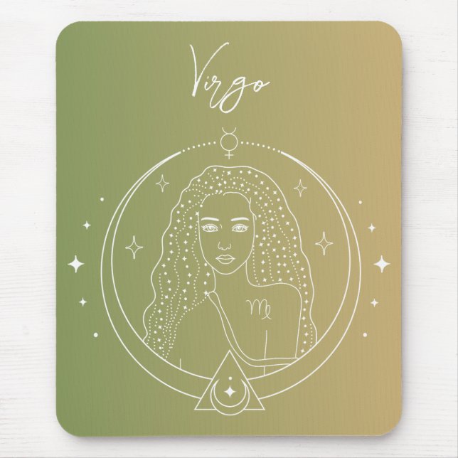 Mousepad Gradiente de sinal de estrela do horóscopo do Virg (Frente)