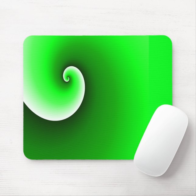 Mousepad Gradiente Espiral Branco Verde (Com mouse)