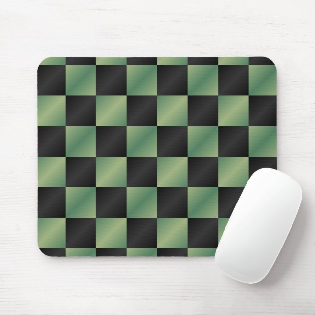 Mousepad Gradiente Preto Verde Azul Moderno Verificado (Com mouse)