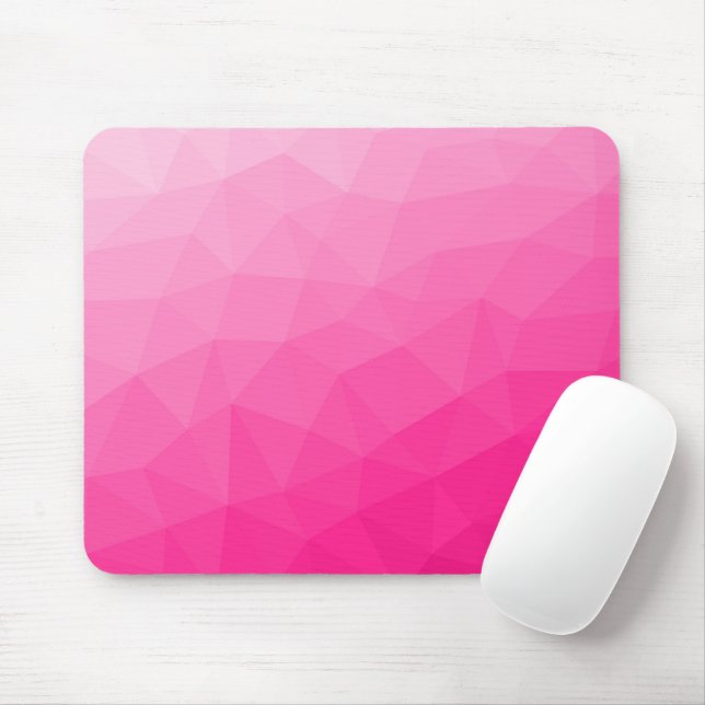 Mousepad Gradiente Rosa Quente Padrão de Malha Geométrica (Com mouse)