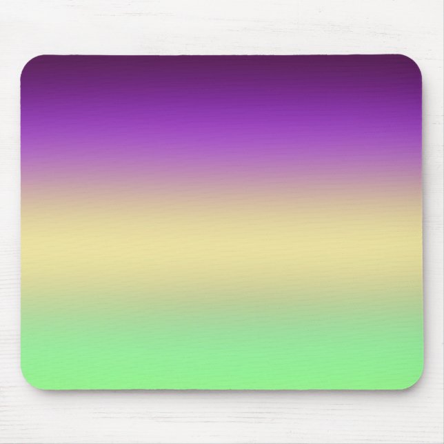 Mousepad Gradiente verde-claro roxo-escuro da moda (Frente)