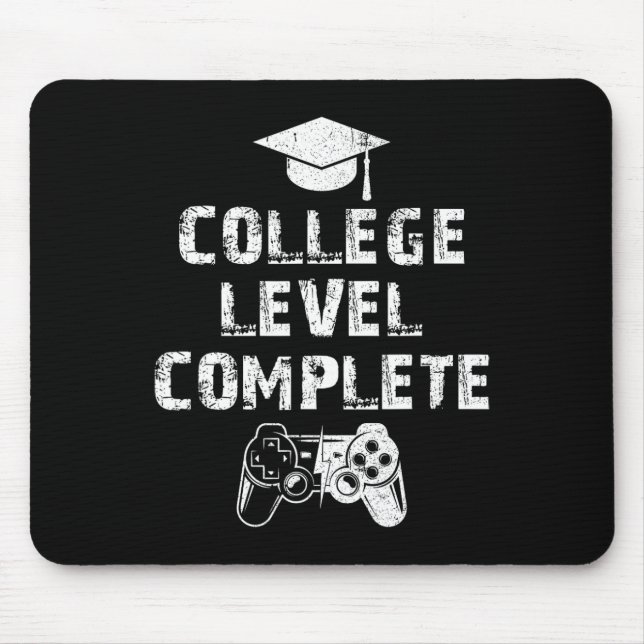 Mousepad Graduação de game de vídeo engraçada com nível de  (Frente)
