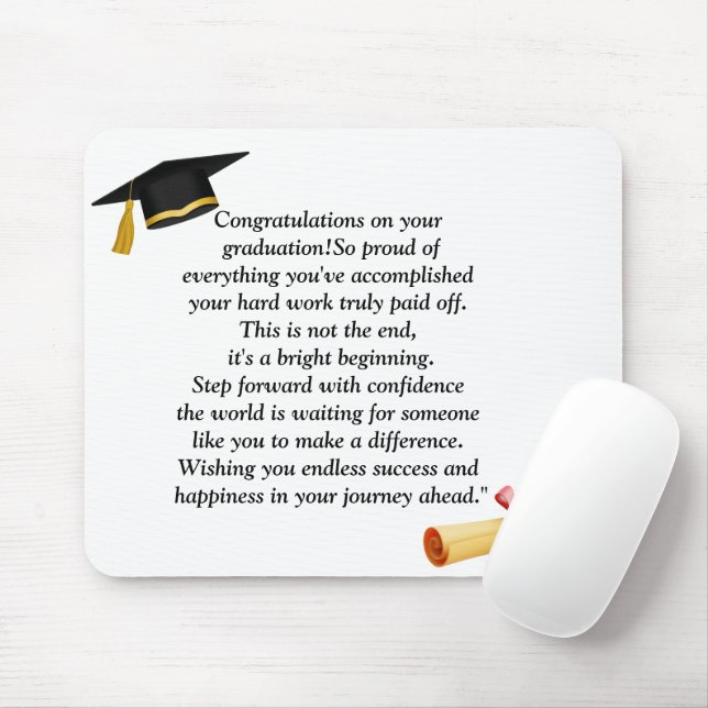 Mousepad Graduação - Design universal para todas as idades (Com mouse)