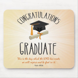 Mousepad Graduação religiosa Dourada Starburst com Boné Neg