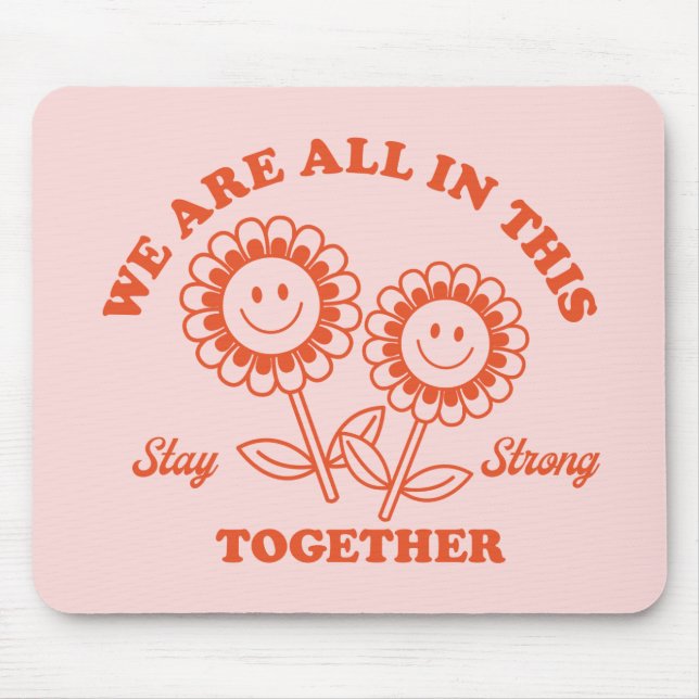 Mousepad Gráfico da Flor Retro Feliz (Frente)