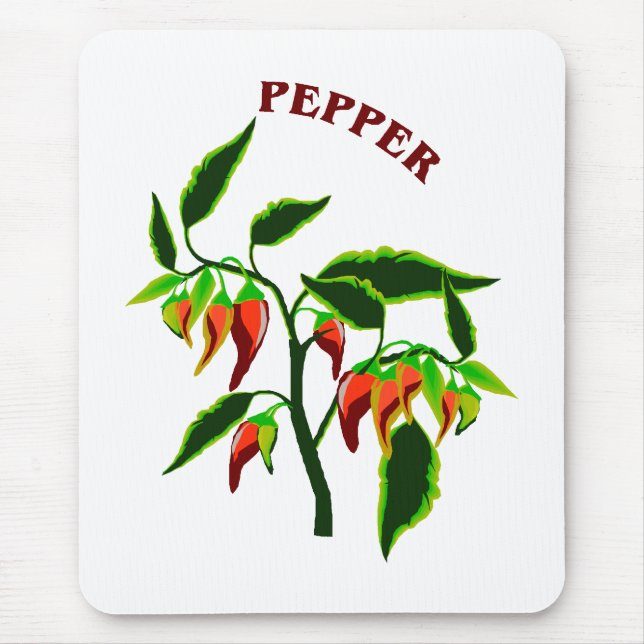 Mousepad Gráfico da planta da pimenta com pimenta da (Frente)