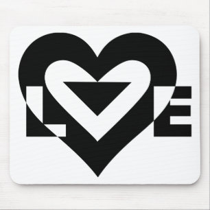 Mousepad Gráfico de Amor Legal, Preto