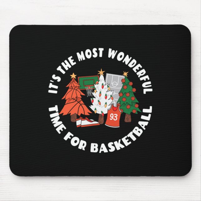 Mousepad Gráfico de Árvores de Natal de Basquete - Pl de Ba (Frente)
