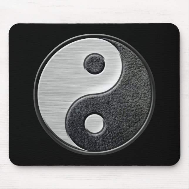 Mousepad Gráfico de couro e de aço de Yin Yang do efeito (Frente)