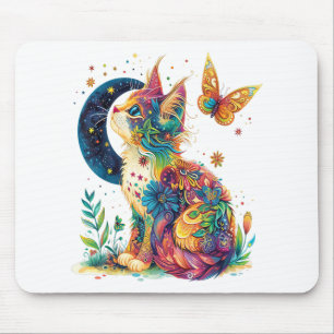 Mousepad Gráfico De Gatos Com Rosto De Animais De Gatinho C
