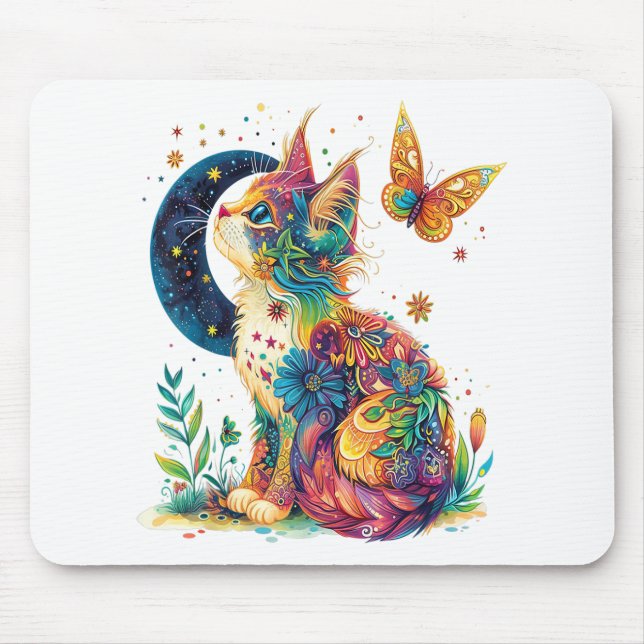 Mousepad Gráfico De Gatos Com Rosto De Animais De Gatinho C (Frente)