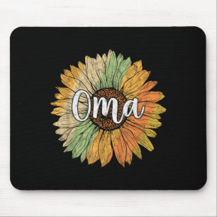 Mousepad gráfico de girassol de verão estilo retrô para oma
