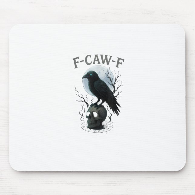 Mousepad Gráfico de Halloween Caveira de Corvo Gótico F Cro (Frente)