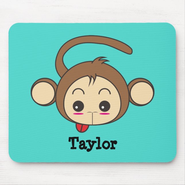Mousepad Gráfico de macacos Kawaii Personalizado (Frente)