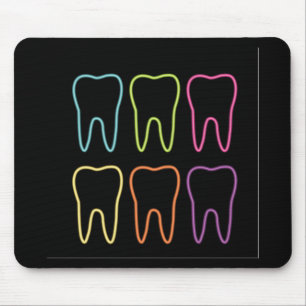 Mousepad Gráfico de néon do dente para o dentista