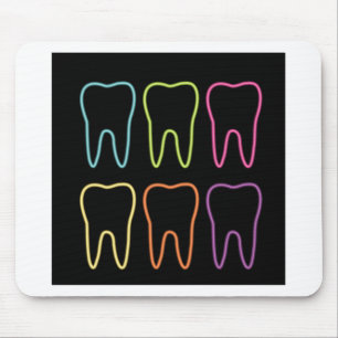Mousepad Gráfico de néon do dente para o dentista