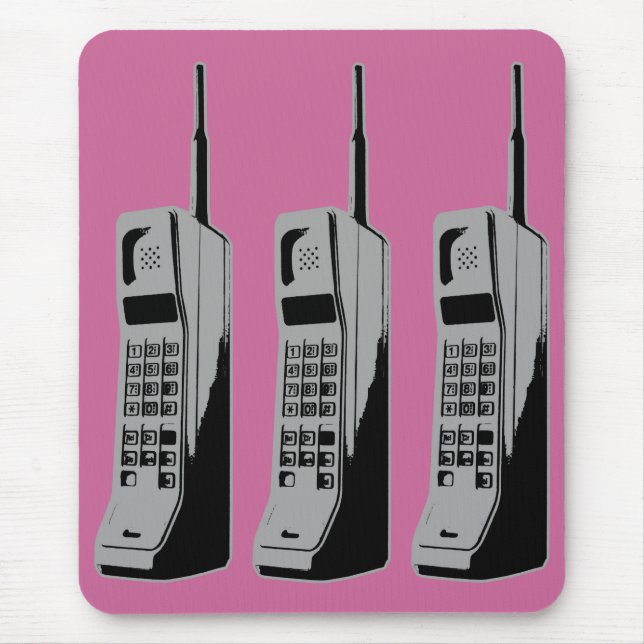 Mousepad Gráfico de Telefone Móvel Retrô (Frente)