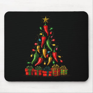 Mousepad Gráfico engraçado de árvore de Natal com pimentões