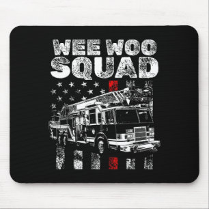 Mousepad Gráfico engraçado de bombeiro com bandeira america