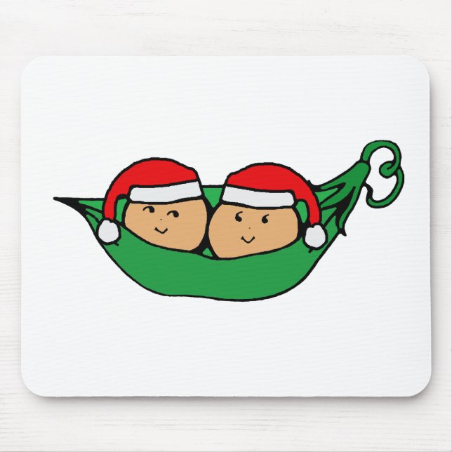 Mousepad Gráfico gêmeo do Natal do vagem (Frente)