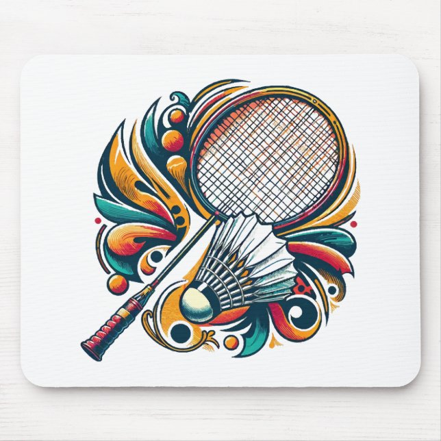 Mousepad Gráficos de Badminton (Frente)