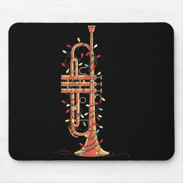 Mousepad Gráficos de Natal de Trombeta Amante Tocador Verda (Frente)