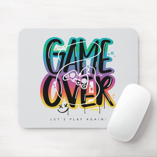 Mousepad Grafite de joystick de game over gamer (Com mouse)