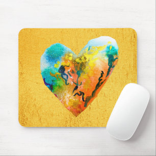 Mousepad Grafite de ouro, arte de aquarela