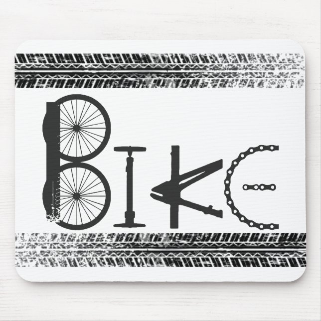 Mousepad Grafite de peças de bicicleta com trilhas de pneus (Frente)