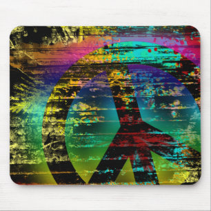 Mousepad Grafite Digital Abstrato Arco-íris Paz