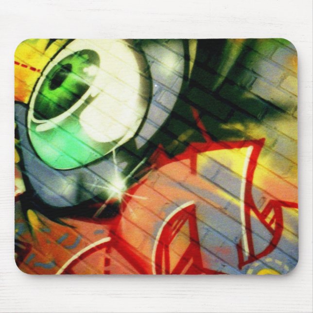 Mousepad Grafites verdes do globo ocular no parque do eco (Frente)