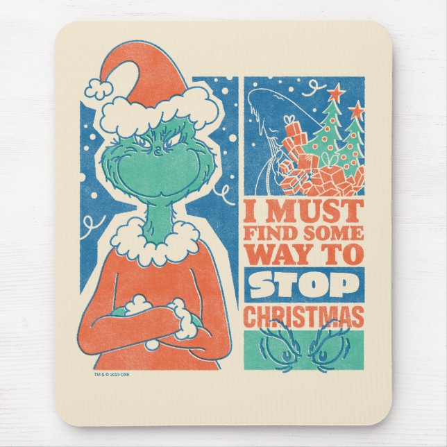 Mousepad Gralha | Parar Gráfico da Vintagem de Natal (Frente)