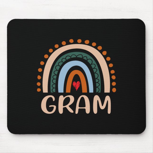 Mousepad Gram Rainbow Avó Dia de as mães Bonito Gram Engraç (Frente)