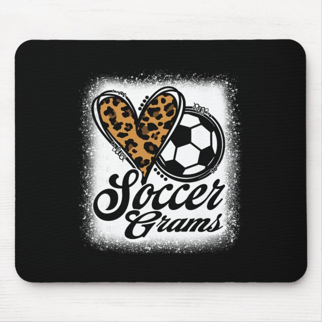 Mousepad Gramas de Futebol Fofo Coração de Leopardo (Frente)