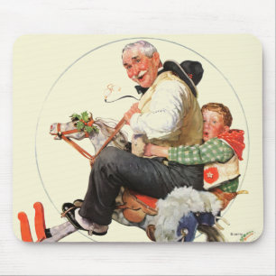 Mousepad Gramps no cavalo de balanço