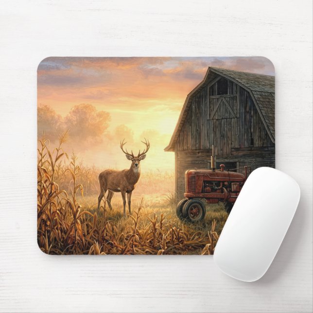 Mousepad Grande Alce no Nascer do Sol no Campo (Com mouse)