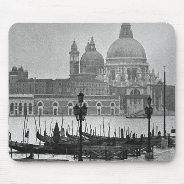 Mousepad Grande Canal Branco Negro Venice Itália Viagem (Frente)