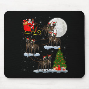 Mousepad Grande Cão Dane Santa Trenó Voador Divertido Mágic