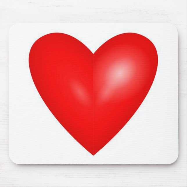 Mousepad Grande Coração de Namorados Vermelho (Frente)