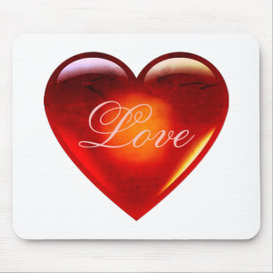 Mousepad Grande coração vermelho de amor/muito amor/cora