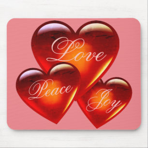 Mousepad Grande coração vermelho de amor/muito amor/cora
