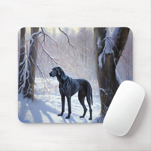 Mousepad Grande Dane, deixe nevar o Natal (Com mouse)