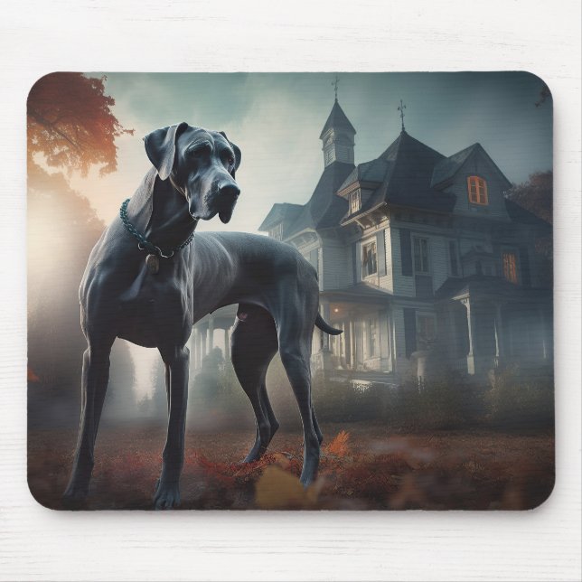 Mousepad Grande Dane do Halloween Assustador (Frente)