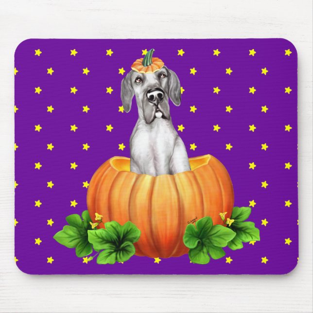 Mousepad Grande Dane Halloween Black UC Dane-O-Lantern (Frente)