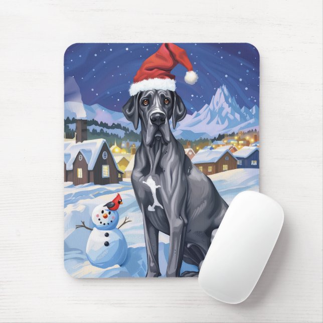 Mousepad Grande Dane Winter Wonderland Natal Joy (Com mouse)