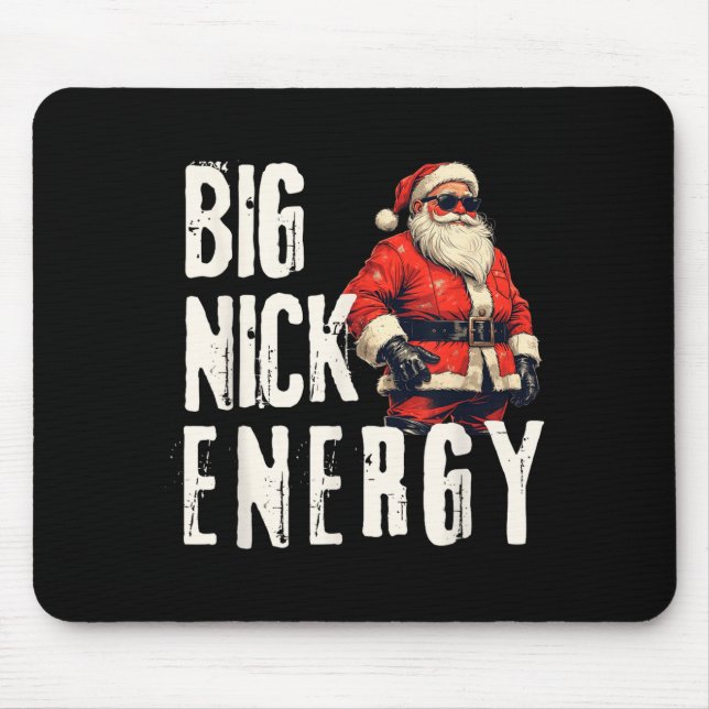Mousepad Grande Energia de Nick Santa Natal Divertido  (Frente)