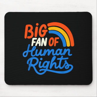 Mousepad Grande fã dos direitos humanos - arco-íris retrô G