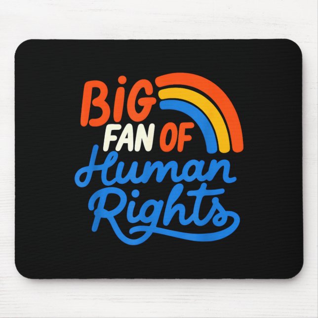 Mousepad Grande fã dos direitos humanos - arco-íris retrô G (Frente)
