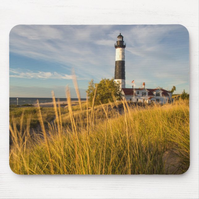 Mousepad Grande Farol De Ponto Solúvel No Lago Michigan (Frente)