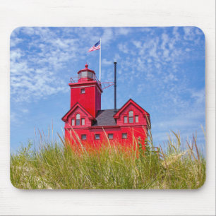 Mousepad Grande farol vermelho em Michigan